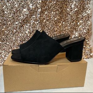 ZARA BLACK SUEDE MULE HEEL